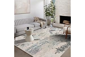 ASIinnsy Tappeto Astratto Tappeto Salotto Moderno Grigio Grande Tappeti Moderni Soggiorno a Pelo Corto Antiscivolo Morbido Tappeto per Soggiorno Camera da Letto (200 x 250 cm, Beige/Multi)
