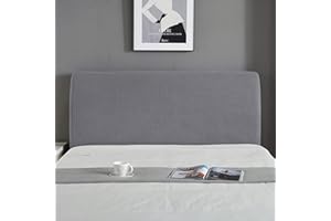 Kamanan Copritestiera Letto Cover Testata Letto Lavabile Fodera Testata Letto Estensibile Fodera Elastica Protezione Antipolvere per Testiera Imbottita per Camera da Letto (Grigio Chiaro, 170-190cm)