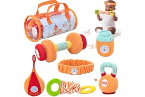 Gdbykds Nyfödda Leksaker Plush 6 Stycken Set 0-12 Månader Baby Leksaker - Fitness Tema Sense Rattle Set - Baby Sense Leksaker