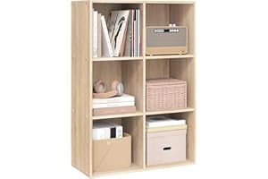 WOLTU Bibliothèque Armoire Étagère de Rangement 59.6X29X89cm en MDF pour Salon 6 Cubes Compartiments SK002hei3