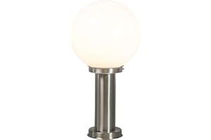 Qazqa Moderno Farola exterior moderna acero inoxidable 50 cm - SFERA/Alargada Adecuado para LED Max. 1 x 40 Watt