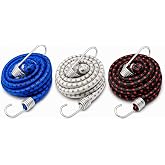 BAGAJ LASTİĞİ 3&rsquo;L&Uuml; SET 80 cm 6mm, Dolama&ccedil;lı Elastik Kordon, &Ccedil;elik Kancalı, Y&uuml;ksek Dayanımlı, G&uuml;venli Y&uuml;k Sabitleme İ&ccedil;in Profe