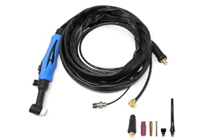 ELECTROMECANICA CANTABRIA ELCAN ELCAN Antorcha de soldadura TIG SR26V con gatillo de 4 metros con conector 35-50 instalado y conector 10-25 extra, pistola o torcha soldar para máquina inverter sin o con alta frecuencia