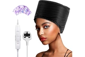 Casque Chauffant Cheveux Vapeur Soin - Charlotte Crepus Afro Bouclés Bonnet Masque Capillaire Salon Hair Cap Spa Maison Proteine Coloration Sèche Cheveux Pro Électrique (noir)