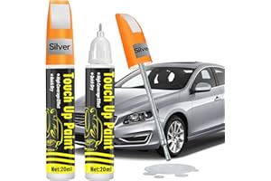 prowithlin Stylo Retouche Peinture Carrosserie - Efface Rayure Noire, Solution Rapide pour Carrosserie, Voiture Carrosserie & Jante Alu, Stylo Peinture Voiture (argent, 2 lots)