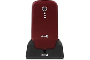 Doro 2404 Téléphone portable débloqué 2G (Ecran : 2,4 pouces - 24 Mo - Double Micro SIM - Système d'exploitation Doro) Rouge/blanc