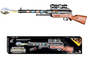 TACTIPRO Toy Gun for kids great for Army play, Soldier, Military, boys police Costume accessories & fancy dress. Durable Toy rifle sniper gun, makes sounds lights vibrations & projects images for hours of fun.