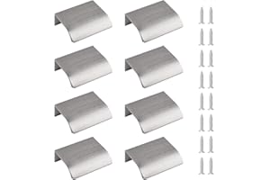 MOROBOR Lot de 8 poignées cachées de tiroir de style moderne en alliage d'aluminium invisible pour armoire et tiroir, 50 mm, nickel brossé