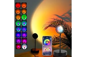QUIGO Sunset Lamp Lampe Coucher de Soleil Veilleuse Led Chambre Neon Projecteur Lumiere Led Gaming Lampe de Chevet/Bureau Rgb Ambiance Decoration Chambre Fille Aesthetic Room Decor