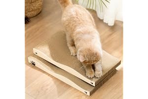 COCHING Conlun - Griffoir pour Chat en Carton Ondulé Double Face, Durable et Recyclable avec Herbe à Chat - Idéal pour Protéger Les Meubles (2 Pièces)