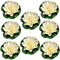 6 Nénuphars Artificiels Flottants - 10cm - Décoration Étang Ou Aquarium - Couleurs Variées