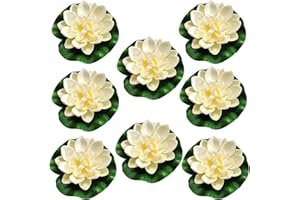 ‎MECCTUCK Seerosen Künstlich, 8 Stück Lotus Künstlich, Schwimmende Teichdeko, Künstliche Teichpflanzen, Künstliche Seerosen, Teichpflanzen Künstlich, Teichdeko Schwimmend für Aquarium Terrasse Garten Teich