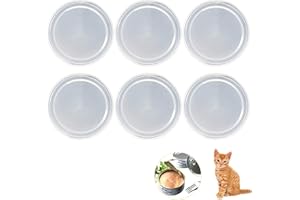 Rayconup Can Lids, 400 g, Pack of 6 Lids for Cans, Washable Can Lid for Cats and Dog Food Cans, Cans for Storage, Food, Pet Food, Cat Food, Dog Food (75 mm)