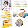Yallmie Badge Machine Kids, Pin Maker Machine DIY Badge Making Machine, Badge Press Machine Round Button Badge Maker, Badge Pressing Machine with 48Pcs Button Parts and Cute Stickers