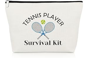GEVODY Tennis Player Gift for Girls Makeup Bag Inspirational Gifts for Tennis Lover Gift for Tennis Coach Manager Cosmetic Bag Tennis Team Gift Birthday Graduation Gift for Her Friend Tennis Cosmetic Pouch