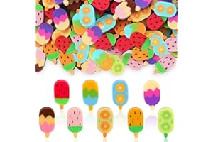 JUNEBRUSHS Radiergummis Kinder, 150 Stück Eiscreme Radiergummis Mini Radiergummi Set Kleine Radiergummi Schule Eiscreme Eraser für Kinder Schüler Hausaufgaben Schule Büro Geschenke