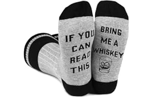 BISOUSOX Men's Novelty Socks Calf Socks Women If You Can Read This Socks Bring Me Some Tea Whiskey Beer Coffee Wine Pizza Eggs Dress Socks Cotton Funny Socks for Men Gift for Tea Lover
