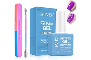 VCTSOF Gel Nail Polish Remover, Professional Gel Remover For Nails with Cuticle Pusher & Nail File Buffer, Gel Nail Remover, Quick & Easy Remove Gel Polish In 2-3 Mins, No Soaking or Wrapping