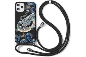 Yoedge Funda Compatible con Huawei P30 Lite / P30 Lite New Edition Fundas Carcasa Funda con Cuerda TPU Silicona Bumper Dibujos Case Antigolpes Correa Ajustable Protector Camara Capa, Ondas