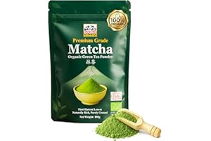 Double Dragon | 100% Organic | Premium Matcha Green Tea Powder – 100g | Japanese Stone-Ground Method | Smooth, Vibrant & Antioxidant-Rich | Ideal for Tea, Lattes, Baking, Smoothies