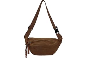 XSDSLS Sac Banane Velours Côtelé,Sac à bandoulière Sangle Réglable,Sac Banane Polyvalent pour Femme Homme pour Faire du Shopping,Sortir,Voyager et Travailler (Marron foncé)