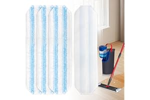 Teokantz 4 Pack Mop Replacement Pads Compatible with Vileda/O-Cedar H2PrO Flat Mops System, Machine Washable Reusable Microfiber Mop Head Replacement Pad for All Hard Floors