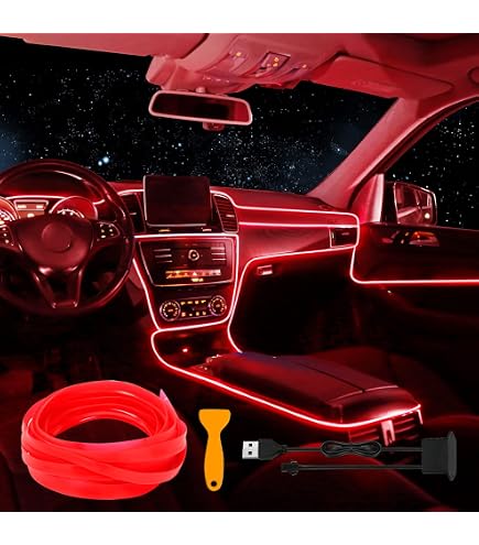 LivTee Smart LED Car Lights Interior with USB Port, LED Strip Fiber Optic Ambient Lighting, Wireless App Control, Sync to Music, Car Decorations Interior Accessories Gifts for Women Men, 5 in 1 LivTee Smart LED Car Lights Interior with USB Port, LED Strip Fiber Optic Ambient Lighting, Wireless App Control, Sync to Music, Car Decorations Interior Accessories Gifts for Women Men, 5 in 1