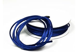 CREATIVERY Kumihimo Rouleau de cordon tressé en satin de 10 m x 2 mm (bleu) // Cordon décoratif pour bijoux