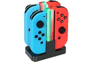 SEFUDUN 4 in 1 Ladestation für Nintendo Switch Joy-Con mit individueller LED-Anzeige