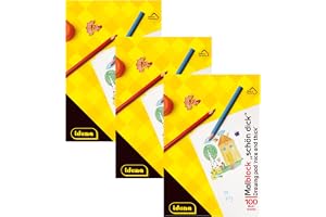 Idena 10390 – Idena målningsblock, DIN A4, 100 ark, 70 g/m², vacker tjock, 3 stycken