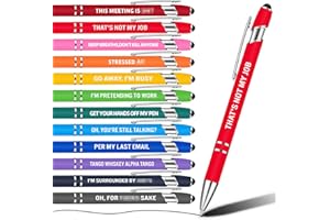 Censen 12 Packs Funny Ballpoint Pens Set Colleagues Funky Stationery Quirky Gift Cheeky Novelty Pens Office Desk Accessories Work Leaving Gift Colleagues Teachers Adults (Bright Color, Stylus Style)