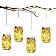 SUNNOW Lampada Solare, 4 Pezzi Lampade Solari Barattolo di Vetro Illuminante Impermeabile Lampade con 30 LED per da Esterno G