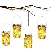 Solarlampe, SUNNOW 4 Stück Solar Mason Jar Licht LED Solar Licht Einmachglas Laterne Solarleucht für Außen Garten Deko…