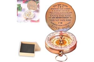 SAKEMA Dad/Mom To Son/Daughter, Enjoy The Ride Compass, Multifunction Vintage Outdoor Adventure Ride Navigation Compass, Engraved Love & Inspirational Message Compass Gift