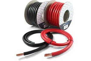AUTOWIRING Automotive Hi-Flex 345 Amp 50 mm² 1/0 AWG batteria/avviatore/invertitore/saldatura PVC filo (nero, 3 metri)