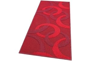 emmevi Alfombra de cocina tridimensional con llantas 3D, absorbente, suave, moderna, antideslizante, 50 x 80, rojo vino
