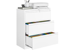 ‎SIGHTLIFE Sightlife Hängeregisterschrank Doppelbahnig Abschließbar, Hängemappenschrank Aktenschrank mit 3 Schubladen Metallschrank Stahlschrank Ordnerschrank Büroschrank Breit Schubladenschrank für A4, Legal