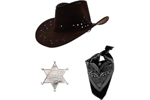 Zac's Alter Ego Fancy Dress Cowboy Sheriff Badge, Hat & Bandana/Neckerchief Set