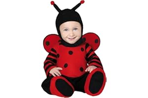 FIESTAS GUIRCA | Costume de Coccinelle Bébé - Inclut Ailes, Cagoule, Combinaison et Pieds - Costumes Enfants pour Halloween, Carnaval et Fêtes Animalières - Unisexe - Noir et Rouge