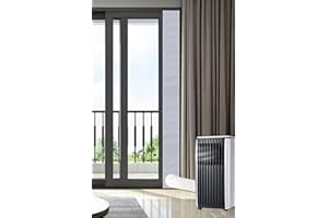 JIANZHENKEJI Mobile Air Conditioner Door Vent Kit,Universal Balcony Sliding Door Seal for Portable A/C,Compatible with Height 78inch and 98inch Sliding Door,Suitable for All Single Hose Mobile AC (Silver)