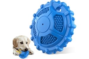 CAWJUG Dog Chew Toys Indestructible for Dog Teeth Cleaning,Squeaky Dogs Chew Toys for Aggressive Chewers,Natural Rubber Dog Teething Chew Toy with Milk Flavor,Tough Dogs Toy for Small Medium Large Breeds