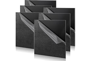 DBREAKS Plaque Acrylique Noir 6 Pièces, 150 x 150 x 2 mm Feuille Acrylique, Plaque Plastique avec Film Protecteur, Découpables au Laser, pour Cadre Photo,Projet Présentation,Peinture