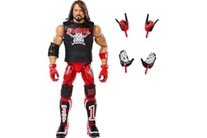 Mattel Wwe Aj Styles Figurine Articulée Collection Élite 15 Cm, 25 Points D’Articulation, Détails Truefx Et Accessoires Emblématiques, Jouet Enfant, A Partir De 3 Ans, HKP03