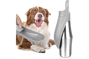 Dawumin Hundetrinkflasche für unterwegs, Edelstahl Trinkflasche Hund 750ml, Tragbare Pet Water Bottle, Leckdichte Outdoor Trinkflasche für Wandern und Campen