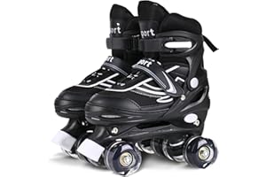 PIPIZHU Roller Enfant Fille, Patins à roulettes pour Enfants, Garçons et débutants, 4 Tailles, Réglables, Adaptés pour L'intérieur et L'extérieur