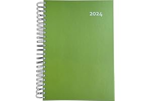 EDITION CUMULUS Gruby kalendarz na rok 2024, DIN A4, zielony (zielony) – idealny do biura – wiązanie spiralne – na jedną pełną stronę A4 dziennie – kalendarz dzienny