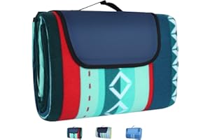 ‎LIFERUN LIFERUN 300x300 cm Picknickdecke XXL, Picknickdecke Wasserdicht mit isoliert Rückseite, Tragegriff, für Camping, Picknick, Wandern, BBQ, Strand, Reisen, bis zu 20 Personen, Grün Gestreift