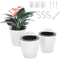 Lot De 6 Pots De Fleurs Muraux En Résine Colorée - Suspension Verticale, Avec Bouchon Drainage, Pour Intérieur/extérieur - 3