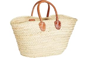 MARRAKESCH Cestino - Bolsa de la compra (50 cm, diseño de hoja de palma marroquí, tamaño XXL, para hombre y mujer)