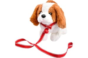 Bezavea Toy Dogs for Kids, Electronic Interactive Plush Dog Toys, Walking Dog Toys for Kids, Squeaky Toys Dog, Electric Pet Dog for Kids Birthday Present for 2+ Year Old Boy Girl (Saint Bernard)